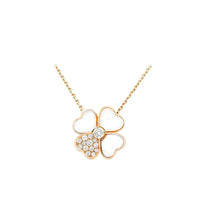 [Luckin Jewelry]CLOVER MOP DIAMOND ROSE GOLD NECKLACE
