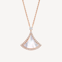 [Luckin Jewelry]DREAM MOP DIAMOND PAVED PINK GOLD NECKLACE