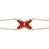 [Luckin Jewelry]JEUX BRACELET CARNELIAN PINK GOLD 1 DIAMOND