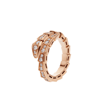 [Luckin Jewelry]SERPENTI RING PINK GOLD DIAMOND PAVED 4MM