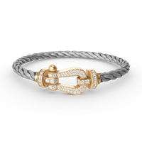 [Luckin Jewelry]FORCE LARGE HORSESHOE FULL DIAMOND BRACELET GOLD