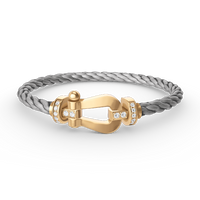 [Luckin Jewelry]FORCE LARGE HORSESHOE HALF DIAMOND BRACELET GOLD