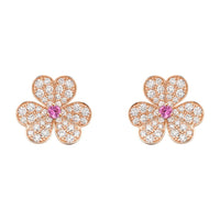[Luckin Jewelry]FRIVOLE PINK GOLD FLOWER DIAMOND EARRINGS