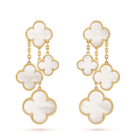 [Luckin Jewelry]CLOVER EARRINGS WHITE MOP 4 MOTIFS GOLD