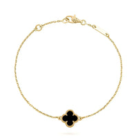 [Luckin Jewelry]CLOVER ONYX SINGLE FLOWER BRACELET