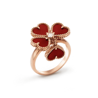 [Luckin Jewelry]SWEET CLOVER CARNELIAN RING