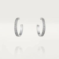 [Luckin Jewelry]LOVE DIAMOND SILVER HOOP EARRINGS