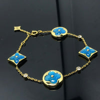 [Luckin Jewelry]STAR AND SUN 4 MOTIF BLUE BRACELET